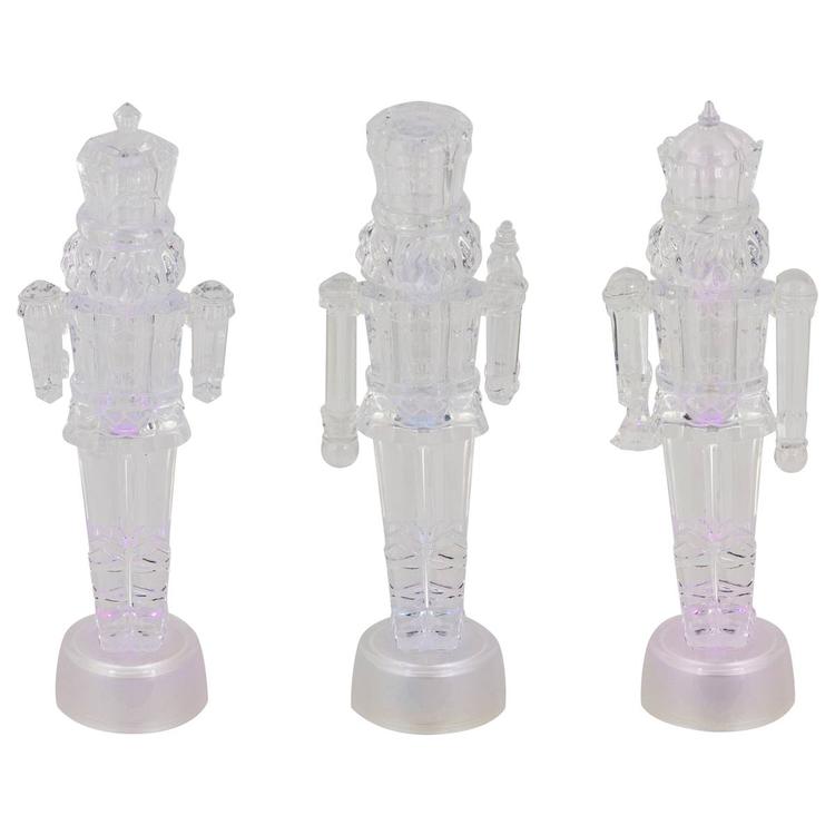 Northlight Seasonal LED Icy Crystal Nutcrackers - Set of 3