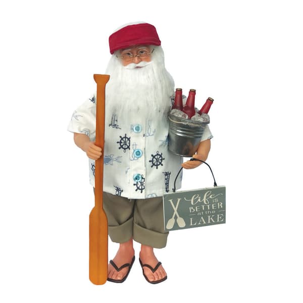 Santa's Workshop 15in. Life Is Better At The Lake Claus Figurine - image 