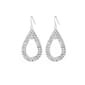 Roman Silver-Tone Teardrop Crystal Earrings - image 1