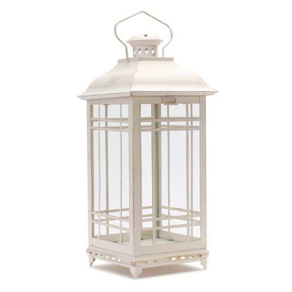 Melrose Traditional Ivory Metal Lanterns - Set of 3