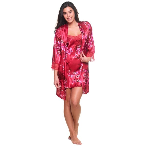 Womens Linea Donatella Fashion 2pc. Wrap Chemise Set