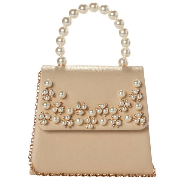 Jessica McClintock Minette Pearl Top Handle Evening Bag - image 
