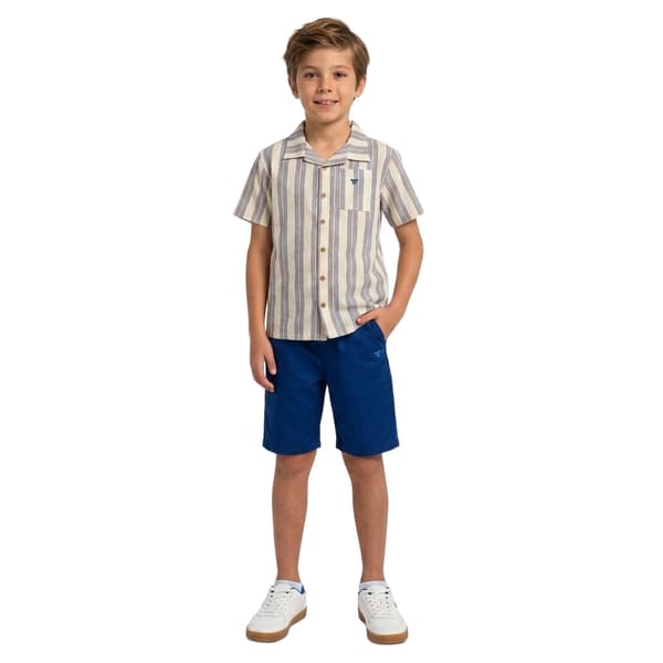 Boys (8-20) Tahari 3pc.Tahari Button Down/Tee & Shorts Set-Cream