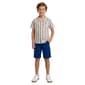Boys (8-20) Tahari 3pc.Tahari Button Down/Tee & Shorts Set-Cream - image 2