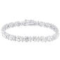 Accents Silver & Diamond Accent Flower Link Bracelet - image 1