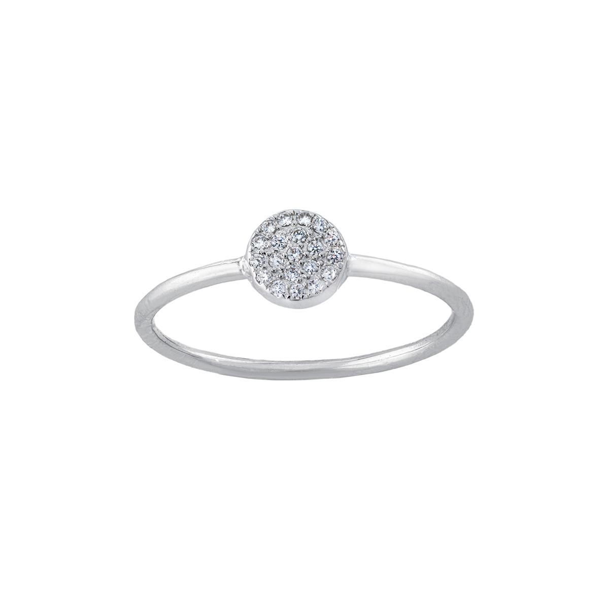 Athra Sterling Silver & CZ Open Heart Ring