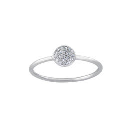 Athra Sterling Silver Cubic Zirconia Open Heart Ring