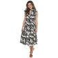 Womens Absolutely Famous Ruffle Cap Sleeve Pattern Midi Dress - image 1