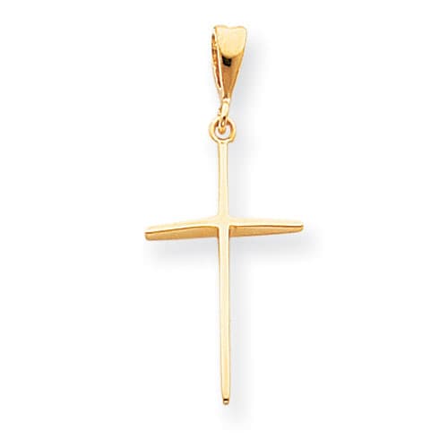 Unisex Gold Classics&#40;tm&#41; Polished Thin 14kt. Cross Pendant - image 