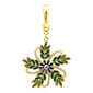 Wearable Art Gold-Tone Green Crystal Fern Enhancer - image 1