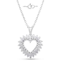 Nova Star(R) Sterling Silver Lab Grown Diamond Heart Pendant
