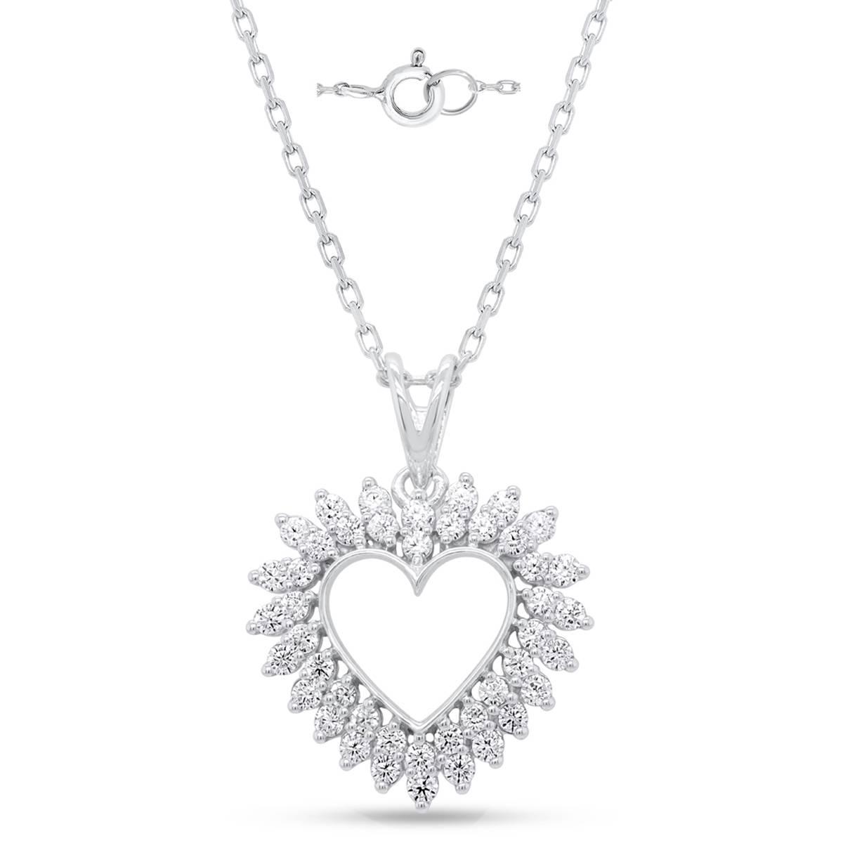 Nova Star(R) Sterling Silver Lab Grown Diamond Heart Pendant