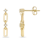 Brilliant Grown Gold-Plated Lab-Grown Diamond Link Drop Earrings - image 4