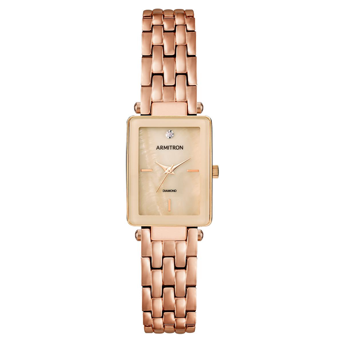 Womens Armitron Rose Gold-Tone Diamond Accent Watch -...