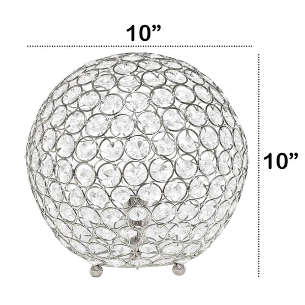 Lalia Home Elipse Medium 10in. Metal/Crystal Round Orb Table Lamp