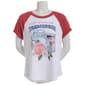 Womens Tru Self Short Sleeve All American Graphic Baseball Tee - image 2