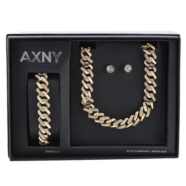 American Exchange Cuban Link Necklace/Bracelet/Earrings Set - image 
