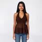 Juniors Madden Girl Lace Gauze Tie Halter Top - image 1