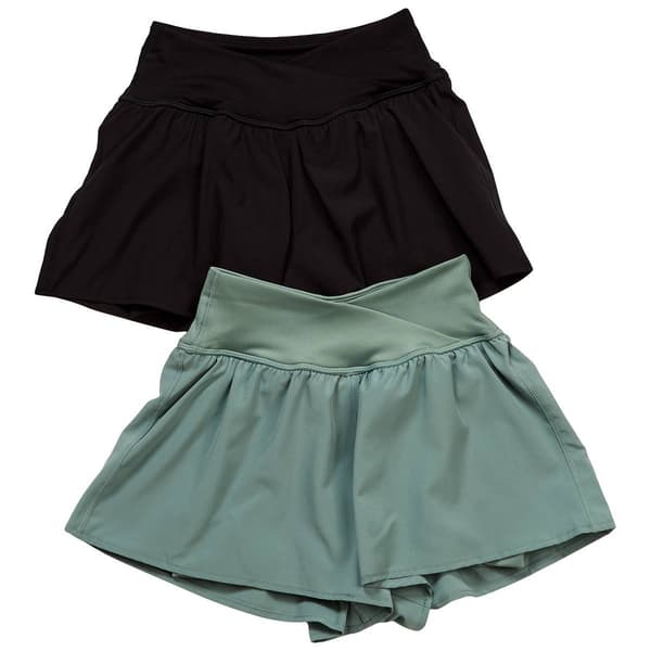 Girls (7-14) Yogalicious(R) 2pk. Crossover Hybrid Shorts - image 