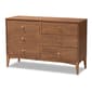 Baxton Studio Landis Modern Ash Walnut Wood 6-Drawer Dresser - image 1