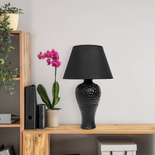 Creekwood Home Essentix 20in. Ceramic Textured Table Lamp