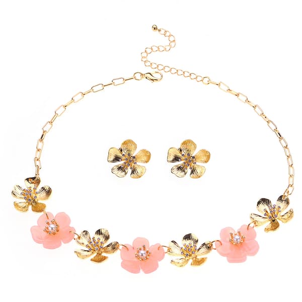 Ashley Cooper(tm) Flower Necklace & Earring Set - image 