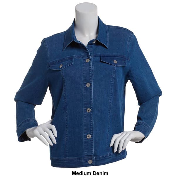 Womens Alfred Dunner Super Stretch Denim Jacket
