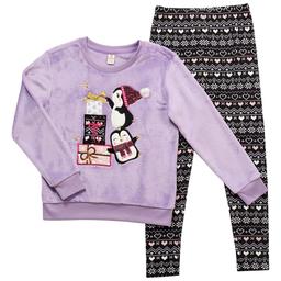 Girls (7-16) Sweet Butterfly(R) Penguin Top & Fair Isle Legging Set