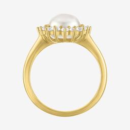 Gemstone Classics™ Lab Grown White Sapphire Pearl Halo Ring