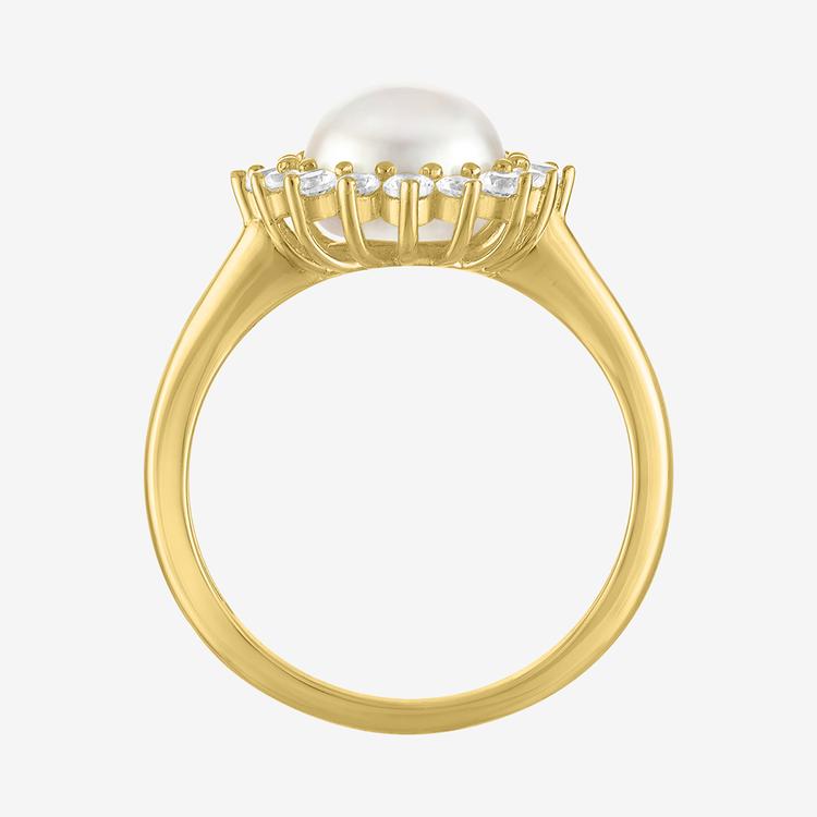 Gemstone Classics™ Lab Grown White Sapphire Pearl Halo Ring