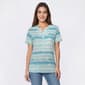 Womens Emily Daniels Short Sleeve Tie Dye Stripe Henley Tee - image 1