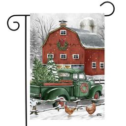 Briarwood Lane Christmas on the Farm Garden Flag