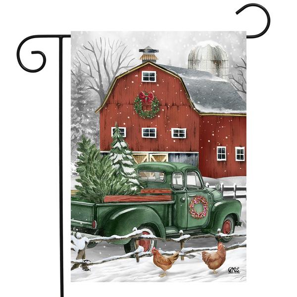 Briarwood Lane Christmas on the Farm Garden Flag - image 