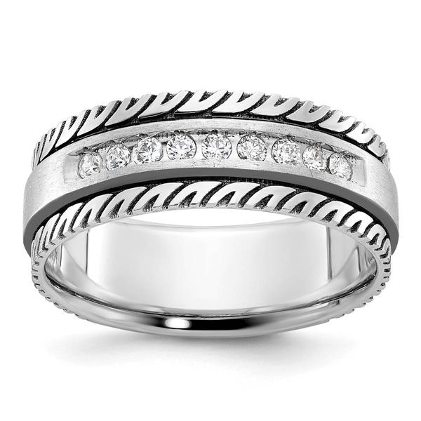 Mens Gentlemens Classics(tm) 14kt. White Gold 1/5ctw. Diamond Ring - image 