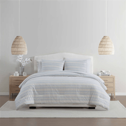 Palm Aire Bay Light Blue 3pc. Stripe Cotton Comforter Set