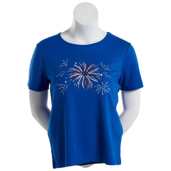 Womens Bonnie Evans Embroidered Firework Short Sleeve Tee - image 