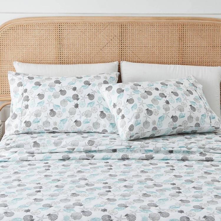 FreshFolds Newport Seashell Coastal Microfiber Sheet Set