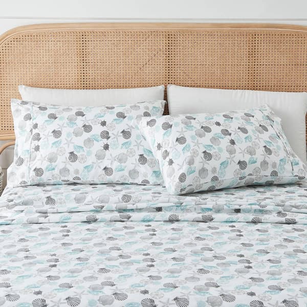 FreshFolds Newport Seashell Coastal Microfiber Sheet Set
