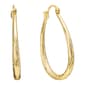 14kt. Gold Over Brass 40mm Diamond-Cut Teardrop Hoop Earrings - image 1
