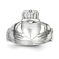 Gold Classics&#40;tm&#41;  Tall 14kt. White Claddagh Ring - image 1