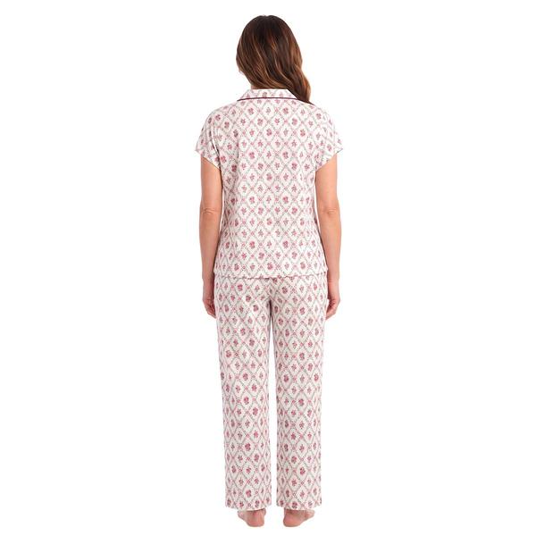 Womens Laura Ashley® Short Sleeve Lattice Floral Pajama Set