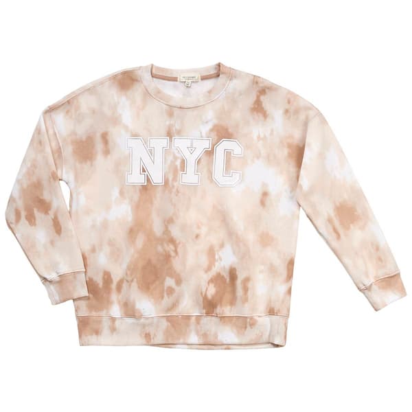 Girls (7-16) No Comment Oversized NYC Tie Dye Sweatshirt - image 