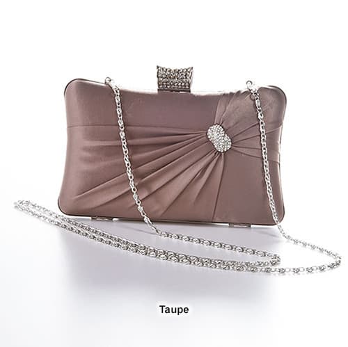 Sasha Jeweled Satin Evening Clutch