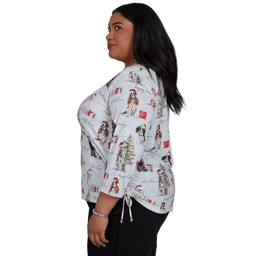 Plus Size Alfred Dunner Classics 3/4 Sleeve Gift Giving Dogs Tee