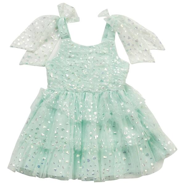 Toddler Girl Rare Editions Sleeveless Iridescent Heart Mesh Dress - image 