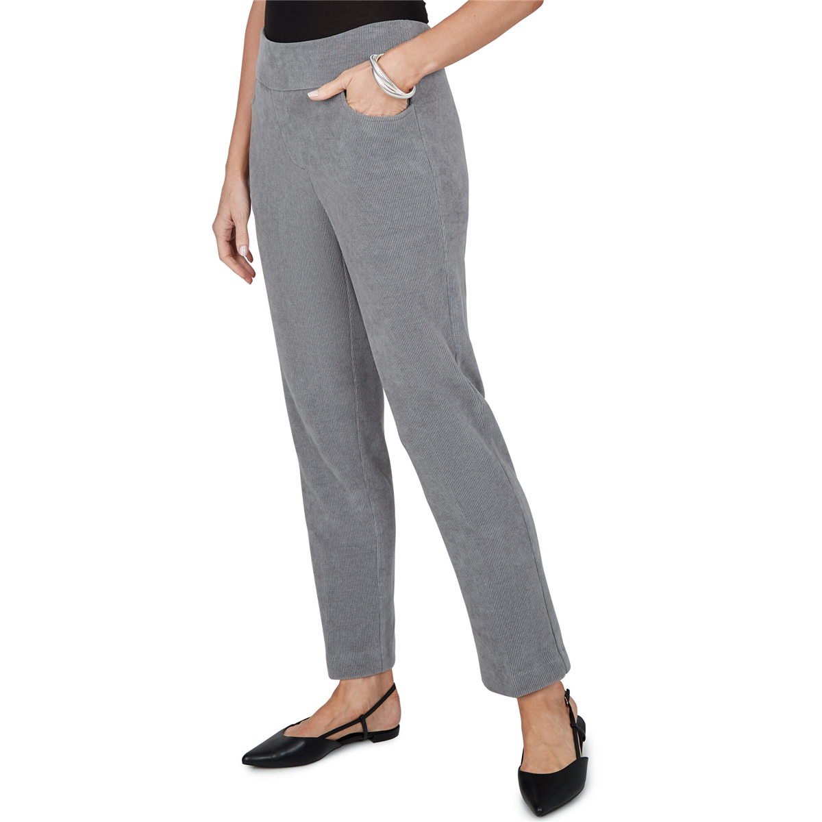 Womens Alfred Dunner Vail Pull On Slim Fit Corduroy Pants