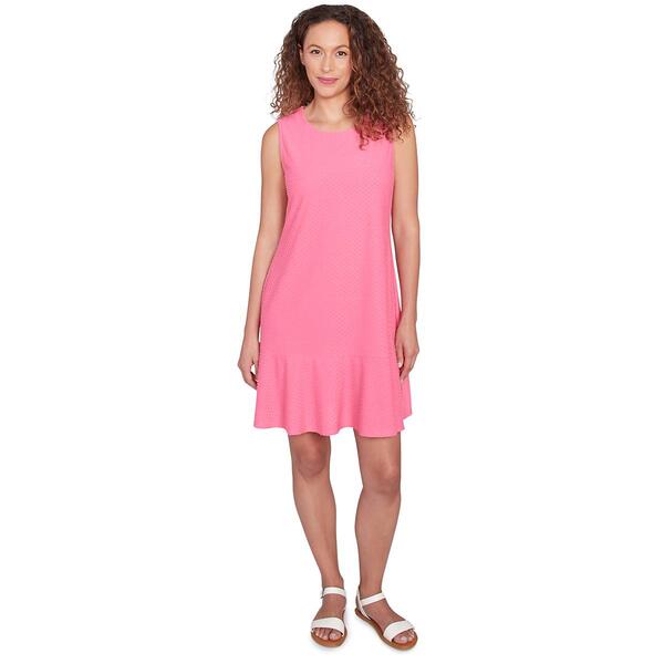 Petite Ruby Rd. Sleeveless Swiss Dot Ruffle Hem Dress - image 