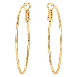 Jessica Simpson 48.2mm Imitation Yellow Gold Omega Hoop Earrings