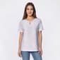 Womens Emily Daniels Short Sleeve Solid Texture Blouse - image 3