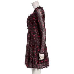 Juniors Jolt Long Sleeve Floral Print Smock Waist A-Line Dress